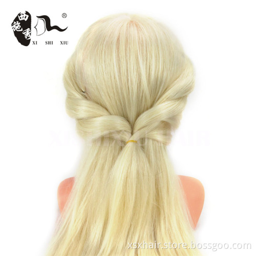realistic silicone mannequin head with human hair styling head